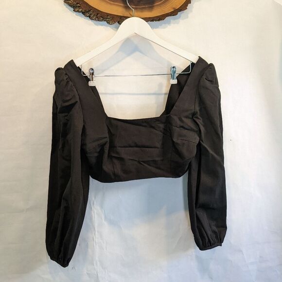 RACIL MOIRE Balloon Sleeve crop top size 10(42) BNWT - Picture 7 of 9